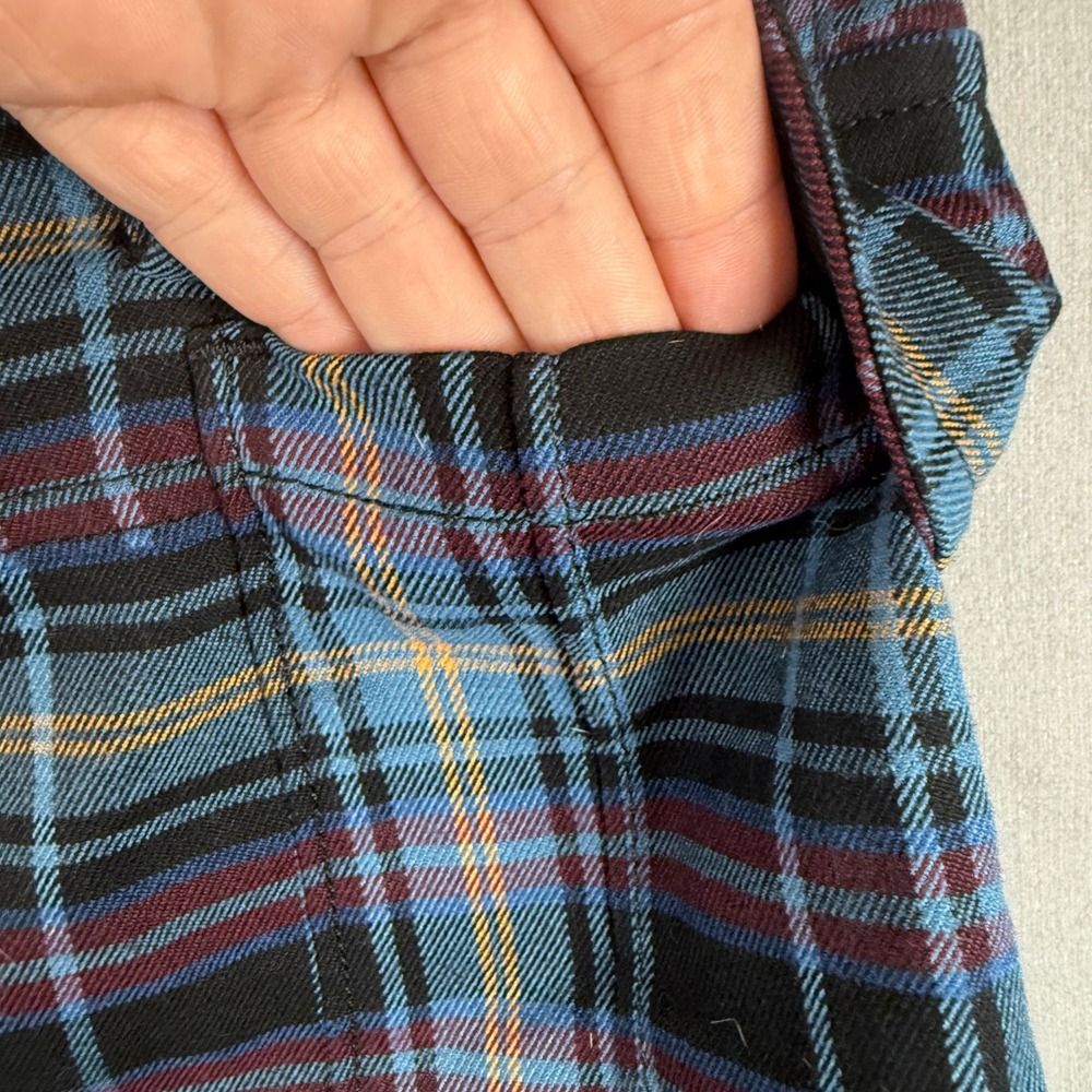 Y2K‎ Plaid Cargo Skirt Juniors 17 Blue Tartan Mini Utility Pockets Grunge Punk - Picture 5 of 11
